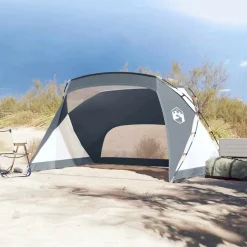 vidaXL strandtelt 274x178x170/148 cm 185T polyester grå