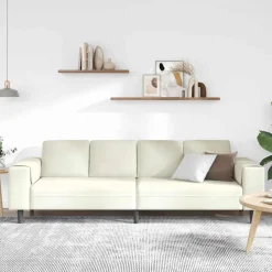 vidaXL Stue Sofa Creme 250 x 77 x 76 cm