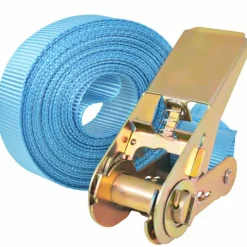 vidaXL surringsbånd med skralde 4 stk. 0,8 ton 6 m x 25 mm blå