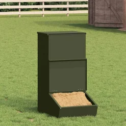 vidaXL Svinefeeder Oliven grøn 55 x 38 x 76 cm Koldvalset Stål