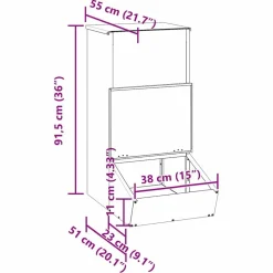 vidaXL Svinefeeder Oliven grøn 55 x 38 x 76 cm Koldvalset Stål
