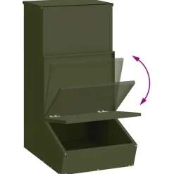 vidaXL Svinefeeder Oliven grøn 55 x 38 x 76 cm Koldvalset Stål