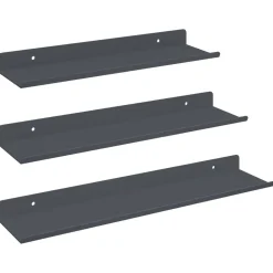 vidaXL Svævende hylde Vægmonteret 3 pcs Antracit 40 x 9 x 2,5 cm Stål