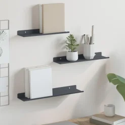 vidaXL Svævende hylde Vægmonteret 3 pcs Antracit 40 x 9 x 2,5 cm Stål
