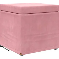 vidaXL Taburet Lyserød 41 x 41 x 40 cm Velour og konstrueret træ