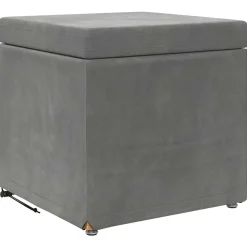 vidaXL Taburet Mørkegrå 41 x 41 x 40 cm Velour og konstrueret træ