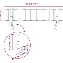 vidaXL Tag snefang Antracit 100 x 29,5 x 34,5 cm Stål