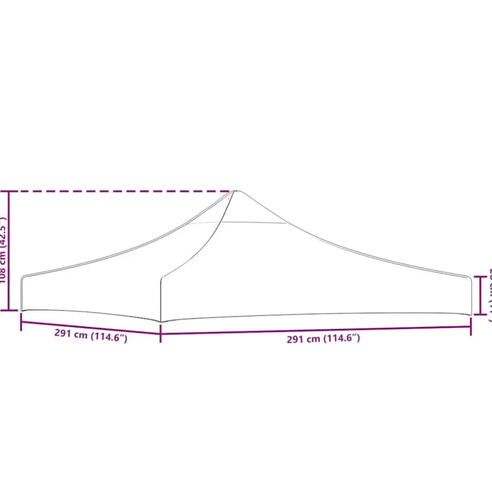 vidaXL tag til festtelt 3x3 m cremefarvet