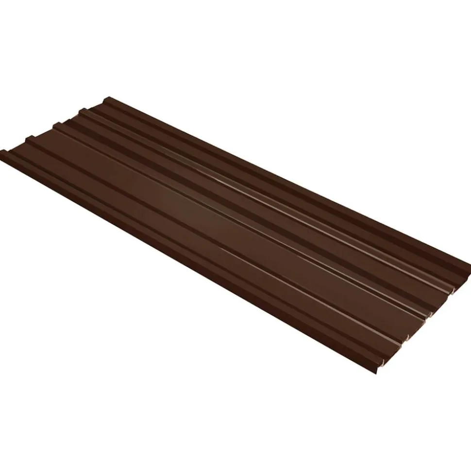 vidaXL Tagpanel 12 pcs Brun 129 x 45 cm Galvaniseret stål