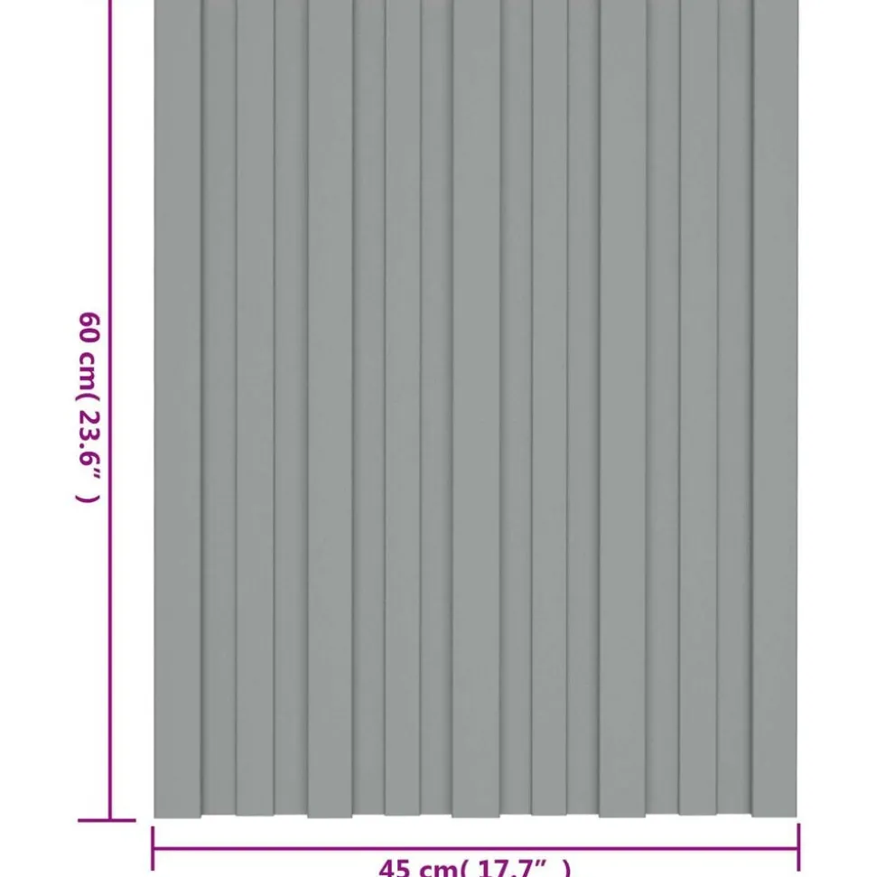 vidaXL Tagpanel 12 pcs Grå 60 x 45 cm Galvaniseret stål