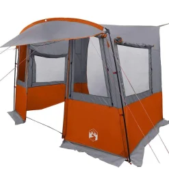 vidaXL Tailgate Telt til Campingvogn Grå og orange 352 x 250 x 240 cm