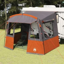 vidaXL Tailgate Telt til Campingvogn Grå og orange 352 x 250 x 240 cm
