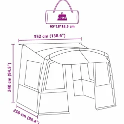 vidaXL Tailgate Telt til Campingvogn Grå og orange 352 x 250 x 240 cm