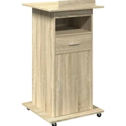 vidaXL talerstol med hjul skuffe 55x55x107cm konstrueret træ sonoma eg