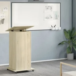 vidaXL talerstol med hjul skuffe 55x55x107cm konstrueret træ sonoma eg