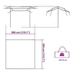 vidaXL tarp 300x294 cm vandtæt blå