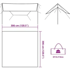 vidaXL tarp 306x306 cm vandtæt camouflage