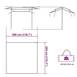 vidaXL tarp 300x294 cm vandtæt grå og orange