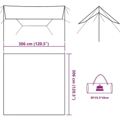 vidaXL tarp 306x306 cm vandtæt olivengrøn