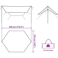 vidaXL tarp 438x376x212 cm vandtæt brun