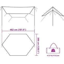 vidaXL tarp 462x306x211 cm vandtæt brun