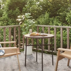 vidaXL tebord 45 cm polyrattan brun
