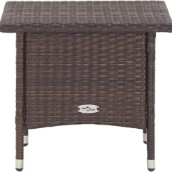 vidaXL tebord 50 x 50 x 47 cm polyrattan brun