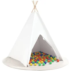 vidaXL Teepee Telt Hvid 120 x 120 x 150 cm Stof og Plast