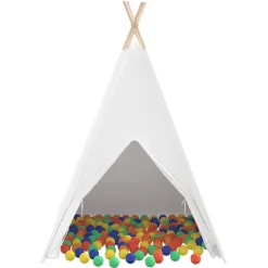 vidaXL Teepee Telt Hvid 120 x 120 x 150 cm Stof og Plast