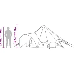 vidaXL Teepee Telt 3-Person med tag Blå og grå 312 x 312 x 197 cm