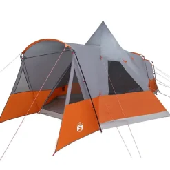 vidaXL Teepee Telt 8-Personer med tag Grå og orange 720 x 465 x 295 cm