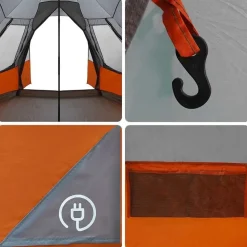 vidaXL Teepee Telt 8-Personer med tag Grå og orange 720 x 465 x 295 cm