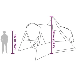 vidaXL Teepee Telt 8-Personer med tag Grå og orange 720 x 465 x 295 cm