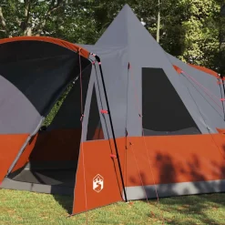 vidaXL Teepee Telt 8-Personer med tag Grå og orange 720 x 465 x 295 cm