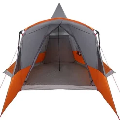 vidaXL Teepee Telt 8-Personer med tag Grå og orange 720 x 465 x 295 cm