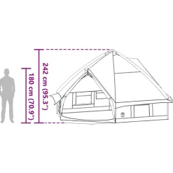 vidaXL Teepee Telt 10-Personer med tag Blå og grå 567 x 470 x 242 cm