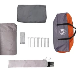 vidaXL Telt til 16 personer med tag Grå og orange 680 x 510 x 210 cm