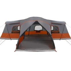vidaXL Telt til 16 personer med tag Grå og orange 680 x 510 x 210 cm