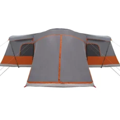 vidaXL Telt til 16 personer med tag Grå og orange 680 x 510 x 210 cm