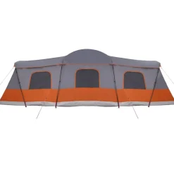 vidaXL Telt til 16 personer med tag Grå og orange 680 x 510 x 210 cm