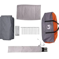 vidaXL Teltehus til 7 personer Grå og orange 400 x 350 x 212 cm