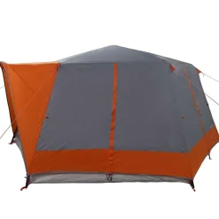 vidaXL Teltehus til 7 personer Grå og orange 400 x 350 x 212 cm