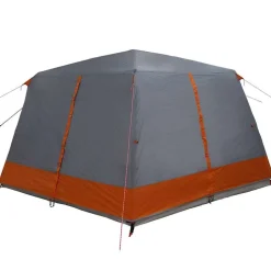 vidaXL Teltehus til 7 personer Grå og orange 400 x 350 x 212 cm