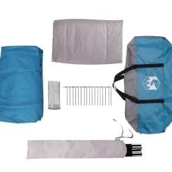 vidaXL Teltehus til 7 personer med tag Blå 400 x 350 x 212 cm