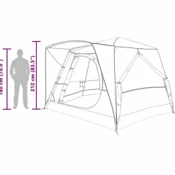vidaXL Teltehus til 7 personer med tag Blå 400 x 350 x 212 cm