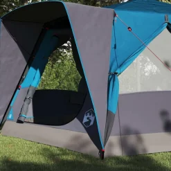 vidaXL Teltehus til 7 personer med tag Blå 400 x 350 x 212 cm