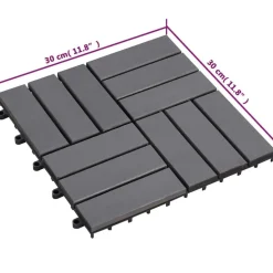 vidaXL Terrasse Flise 10 pcs Grå 30 x 30 cm Akacietræ