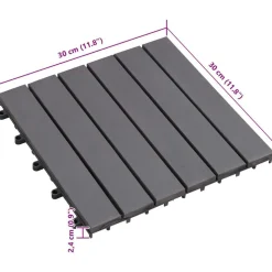 vidaXL Terrasse Flise 10 pcs Grå 30 x 30 cm Akacietræ