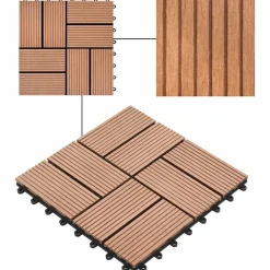 vidaXL Terrasse Flise 11 pcs Brun 30 x 30 cm WPC