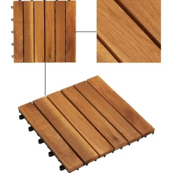 vidaXL Terrasse Flise 10 pcs Brun 30 x 30 cm Akacietræ
